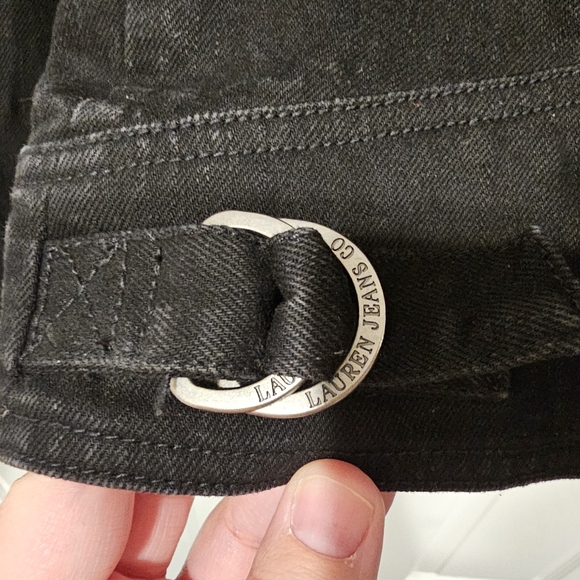 LRL Lauren Jeans Manhatten Denim Black Jean Jacket Womens Size M - Picture 5 of 15